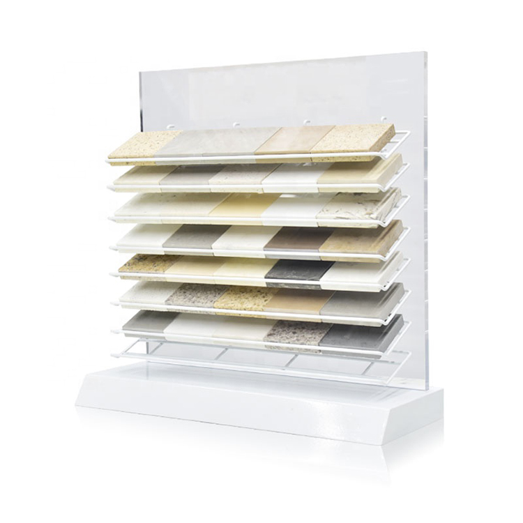 White Quartz Countertops Display Rack Customization