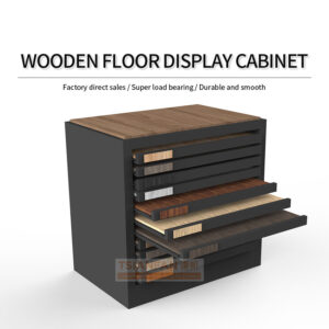 Drawer type solid wood floor Metal display Cabinet