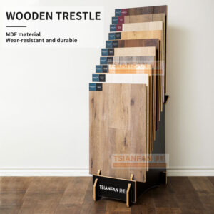 factory cheap Solid Wood Countertop Display Rack Sample Stand Wooden flooring frame