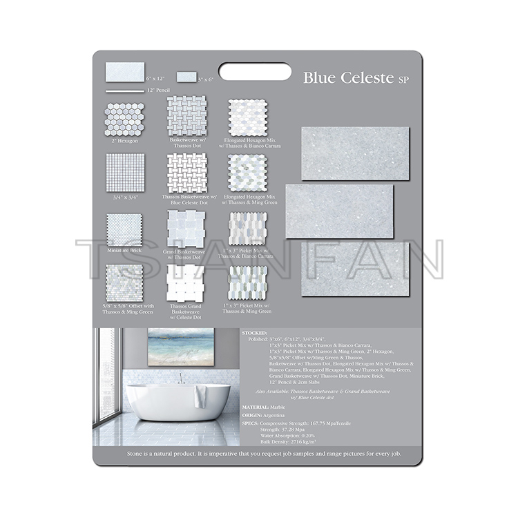 Custom Design mdf display board marble Stone Ceramic stone sample display PF005-13