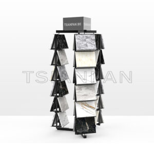 Custom Floor Standing design waterfall tile stone display stand marble quartzite granite display stand srl598