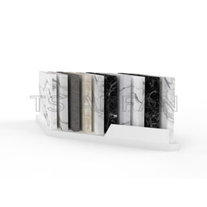 New design 2023 style granite marble quartz sintered stone sample countertop display rack srt712