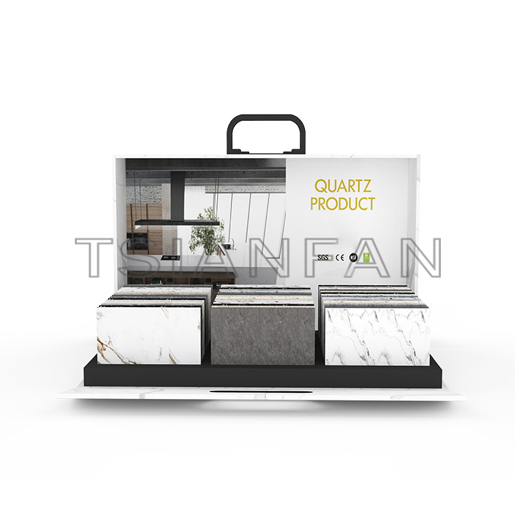 Custom portable marble display case for exhibition hall-PB017