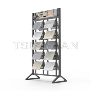 Metal Floor Waterfall Display Marble Quartz Stone Stand-SG030