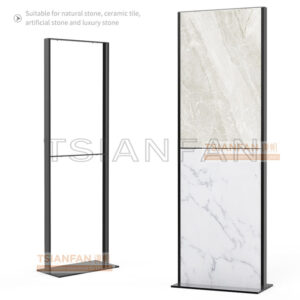 Custom double-panel rotating vertical stone display rack-SG1002