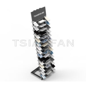 Floor-to-ceiling display of marble and quartz tiles-srl134