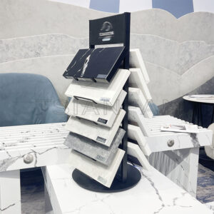Countertop artificial quartz stone samples waterfall display rack