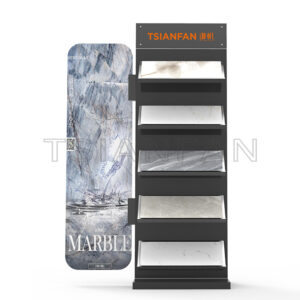 Custom Natural Stone Quartz Stone Marble Sample Floor Display Stand-SG507