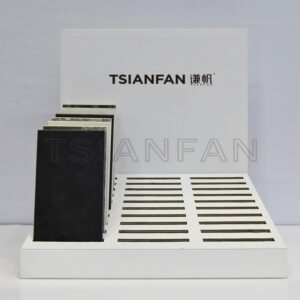 New white countertop display stand quartz stone sample display