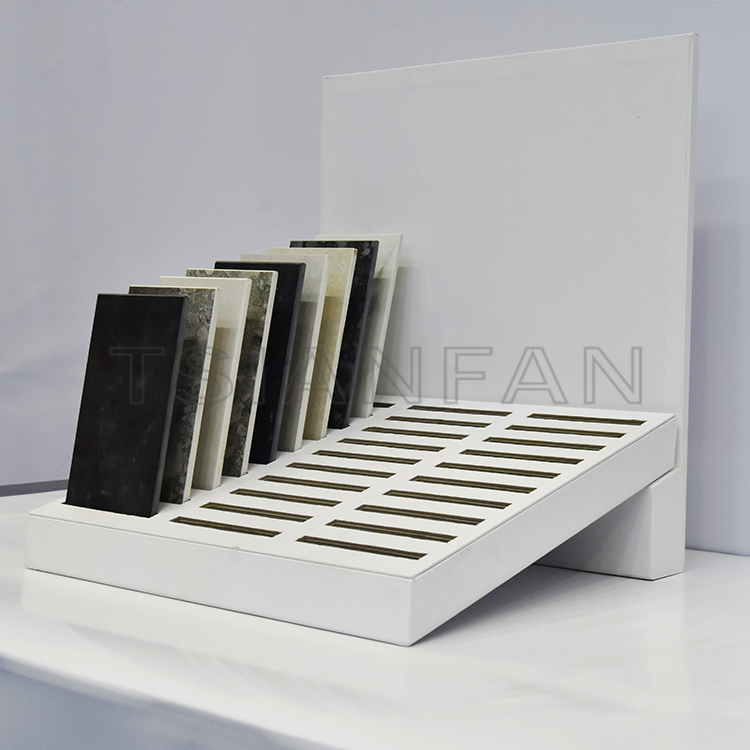 New white countertop display stand quartz stone sample display - 图片 3