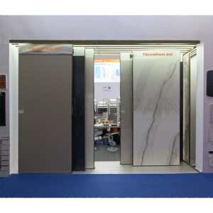 Large-scale slate push-pull display stand exhibition design flooring showroom design ideas