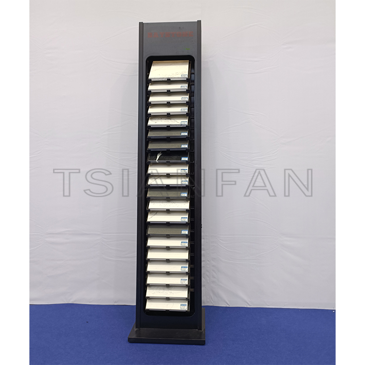retail quartz showroom display stand design stone sample display