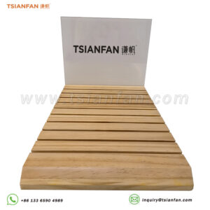 Wooden countertop display rack custom pine stone sample display rack