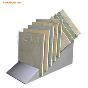 Floor-standing metal exhibition hall slate display with brick rack