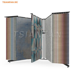 Freestanding Divided Carpet Rack page turning showroom frame