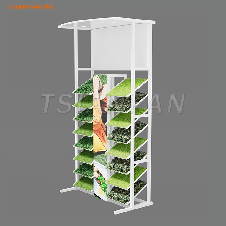 SZP030-Outdoor turf display stand white metal floor display - 图片 3