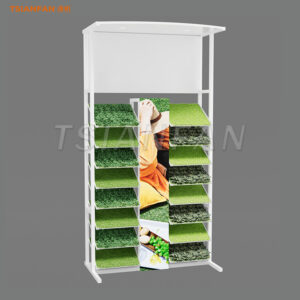 SZP030-Outdoor turf display stand white metal floor display