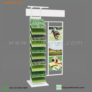 SZP031-New product design artificial grass display racks for showroom