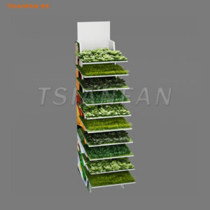 SZP002-Premium artificial turf floor display stand turf roll exhibition racks
