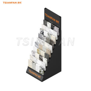 Versatile engineered stone display tower flooring granite stone sample rack-SRL026