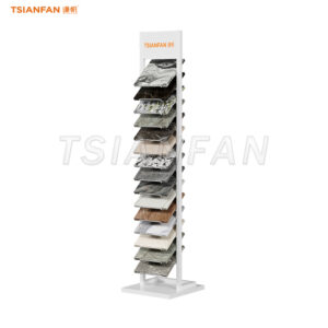 High-capacity white quartz stone floor racks for large showroom spaces -SRL003