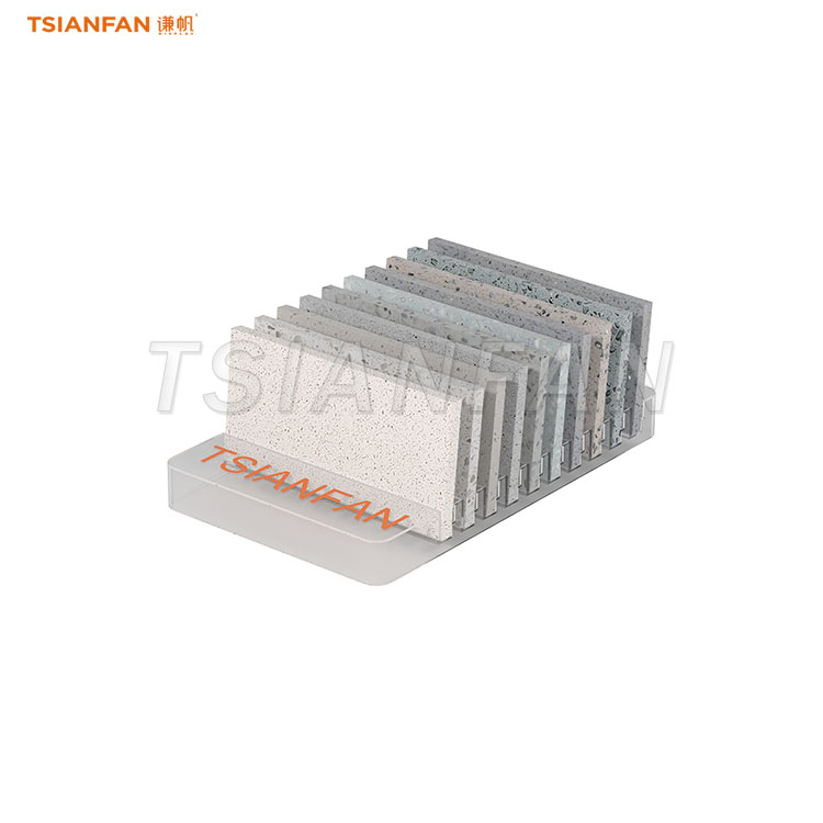 acrylic sample tile display rack stone displays-SRT041